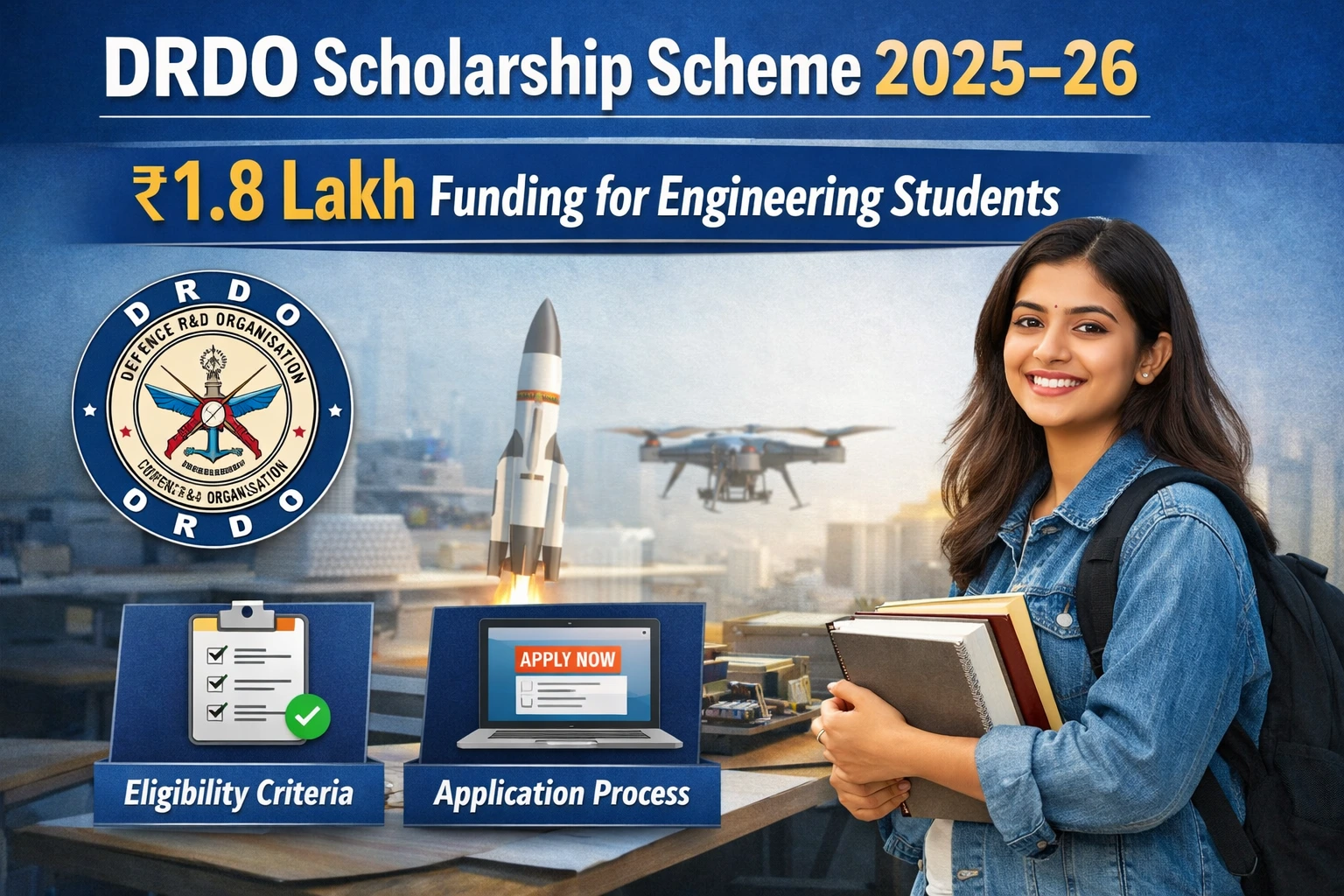 DRDO Scholarship Scheme 2025–26: ₹1.8 Lakh Funding for Engineering Students | Eligibility & Application Process
