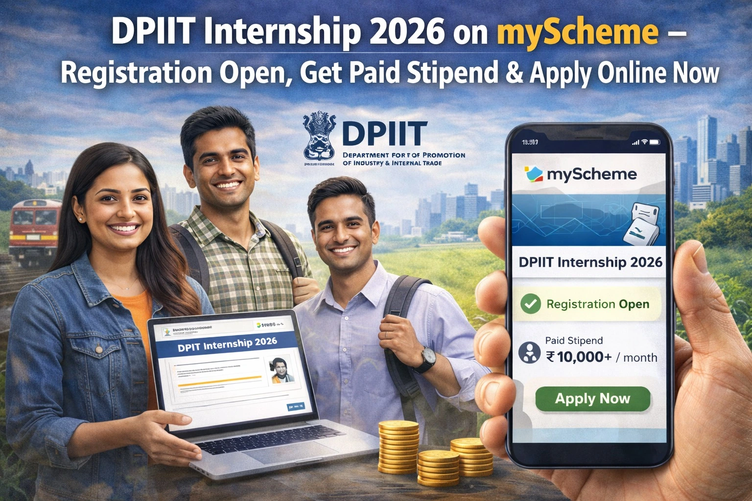 DPIIT Internship 2026 on myScheme – Registration Open, Get Paid Stipend & Apply Online Now