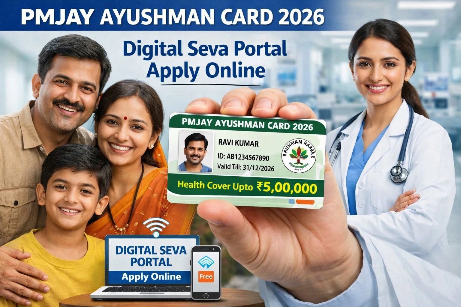 PMJAY Ayushman Card 2026 – Apply Online via Digital Seva Portal for ₹5 Lakh Free Treatment