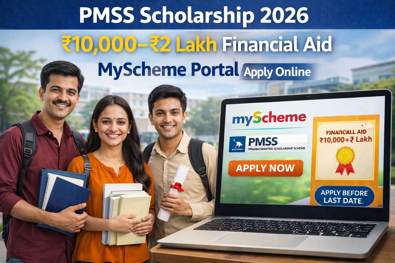 PMSS Scholarship 2026: ₹10,000–₹2 Lakh Financial Aid | MyScheme Portal Apply Online