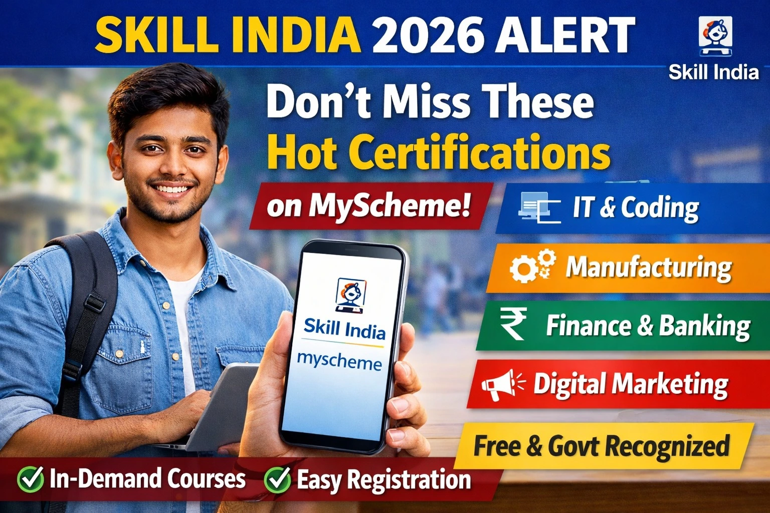 Skill India 2026 ALERT: Don’t Miss These Hot Certifications on MyScheme!