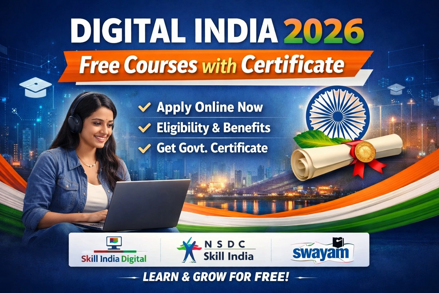 Digital India 2026 Free Courses with Certificate: Apply Online, Eligibility & Benefits (Full Guide)