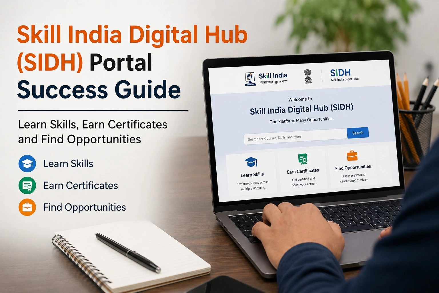 Skill India Digital Hub (SIDH) Portal Success Guide: Learn Skills, Earn Certificates and Find Opportunities