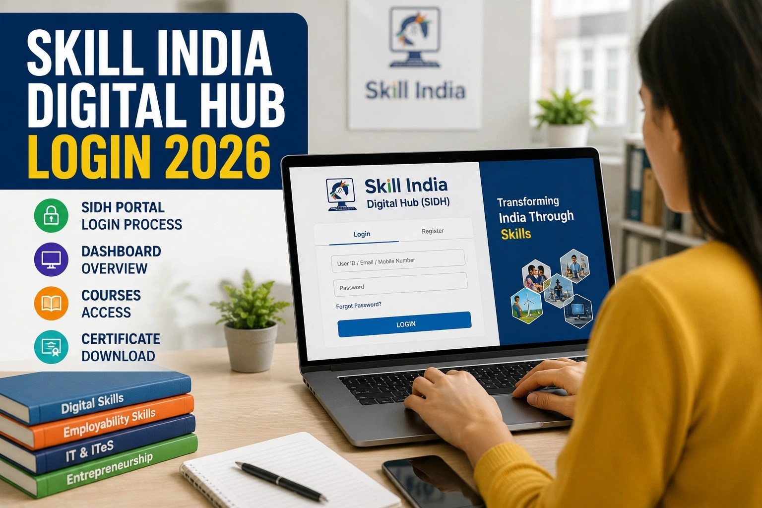 Skill India Digital Hub Login 2026: SIDH Portal Login Process, Dashboard, Courses & Certificate Download