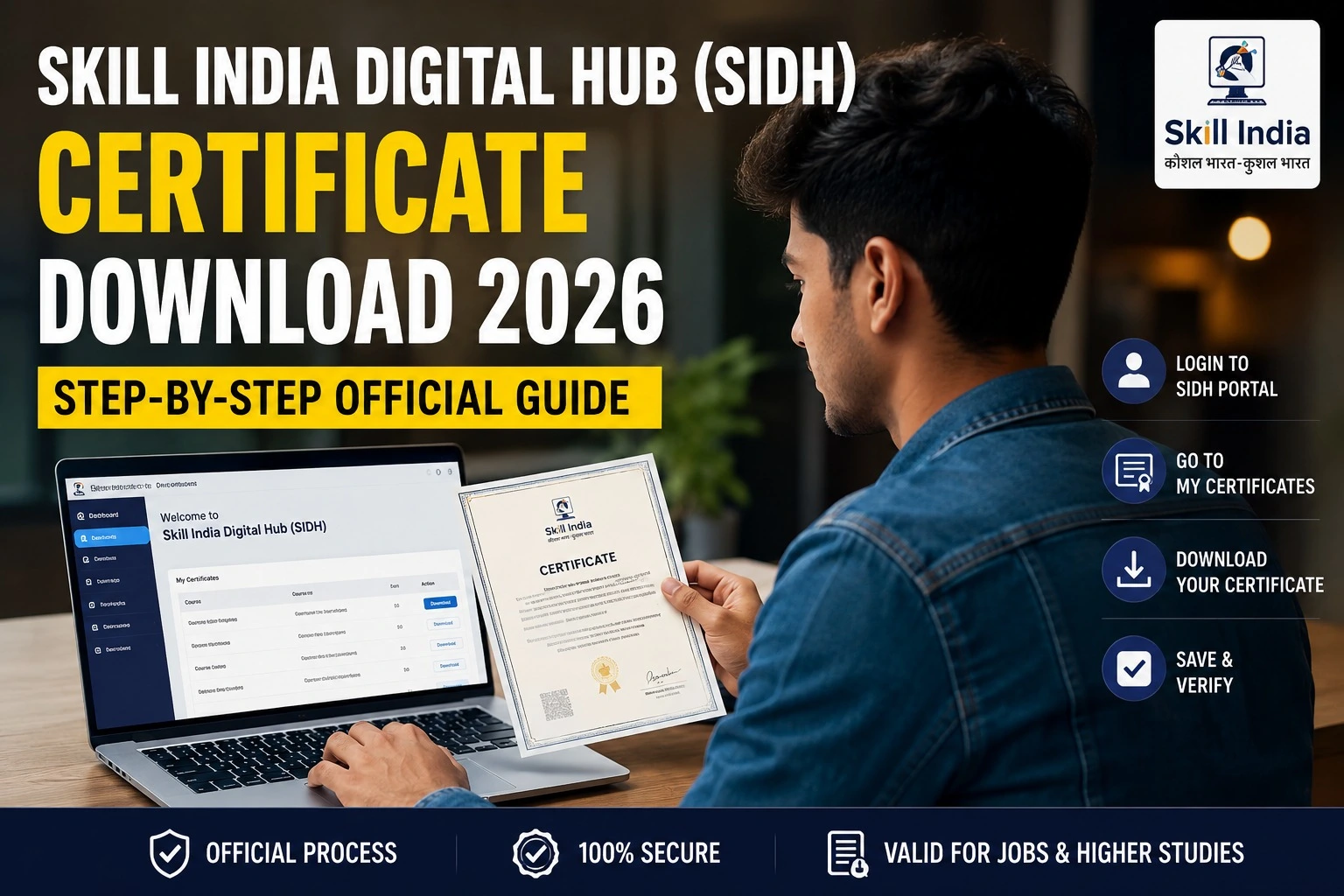 Skill India Digital Hub (SIDH) Certificate Download 2026: Step-by-Step Official Guide